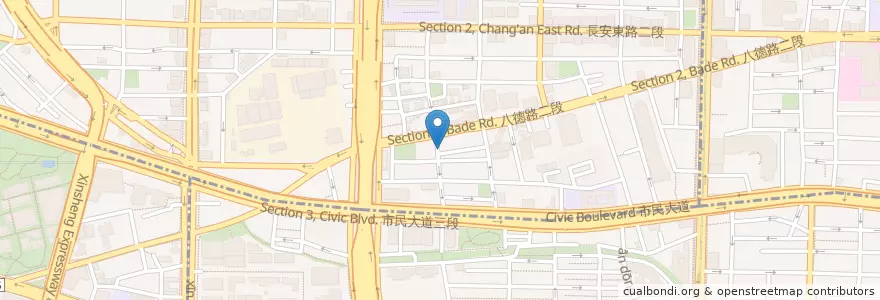 Mapa de ubicacion de 田園海鮮餐廳 en 臺灣, 新北市, 臺北市, 中山區.