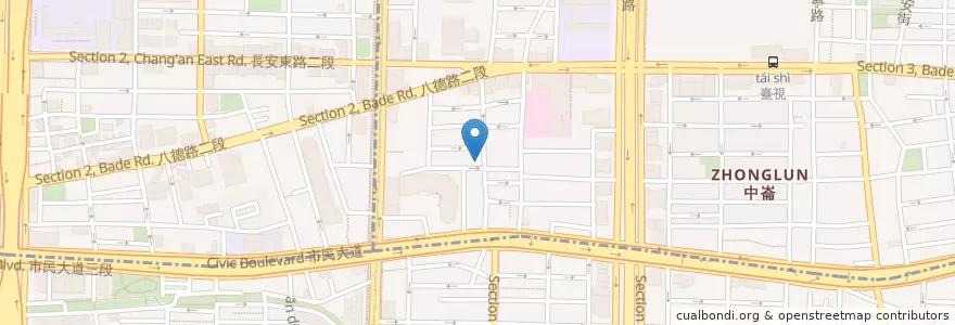 Mapa de ubicacion de 瞞著爹 en تايوان, تايبيه الجديدة, تايبيه, 松山區.