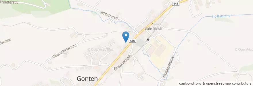 Mapa de ubicacion de Gasthaus Krone en 瑞士, Sankt Gallen, Appenzell Innerrhoden, Gonten.