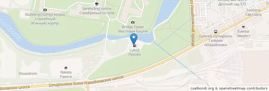 Mapa de ubicacion de Лукойл en Rusland, Centraal Federaal District, Moskou, Восточный Административный Округ, Район Измайлово.