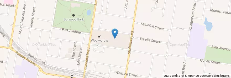 Mapa de ubicacion de Burwood North Post Office en Australia, New South Wales, Burwood Council, Sydney.