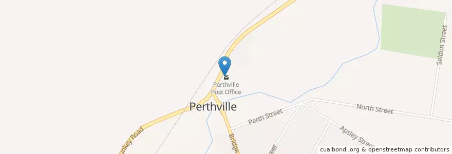 Mapa de ubicacion de Perthville Post Office en Australia, New South Wales, Bathurst Regional Council.
