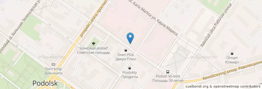 Mapa de ubicacion de Кредит Европа Банк en Rusia, Distrito Federal Central, Óblast De Moscú, Городской Округ Подольск.