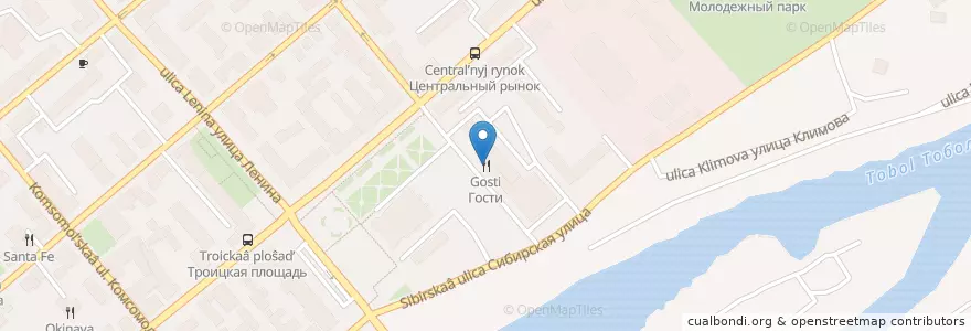 Mapa de ubicacion de Гости en 러시아, Уральский Федеральный Округ, 쿠르간 주, Городской Округ Курган.