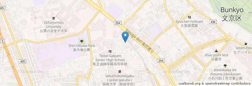 Mapa de ubicacion de 餃子の王将 en 일본, 도쿄도, 분쿄구.