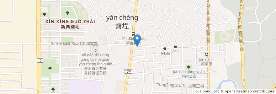 Mapa de ubicacion de 佳家燒臘 en Taiwan, Tainan, 南區.