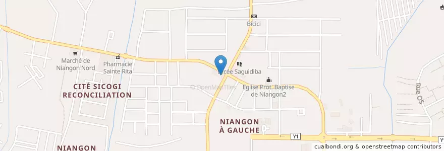 Mapa de ubicacion de La poste de Côte d’Ivoire en Fildişi Sahili, Abican, Yopougon.