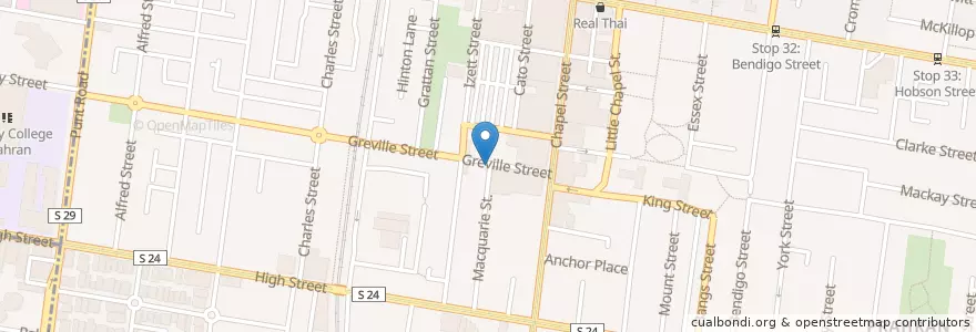 Mapa de ubicacion de Mrs. Parmas en Australië, Victoria, City Of Stonnington.