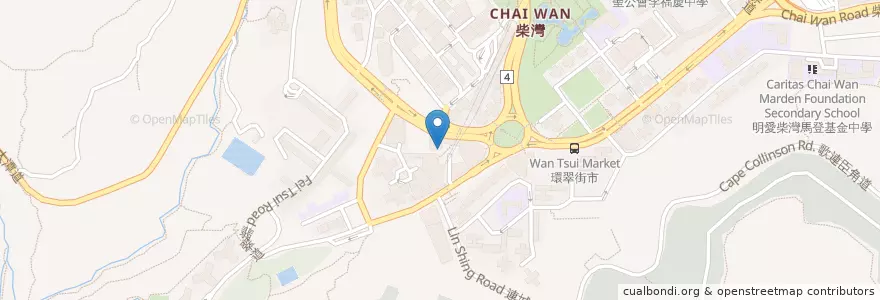 Mapa de ubicacion de 譚仔雲南米線 en 중국, 광둥성, 홍콩, 홍콩섬, 신제, 東區 Eastern District.
