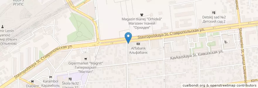 Mapa de ubicacion de B&N Bank en Russia, South Federal District, Krasnodar Krai, Krasnodar Municipality.