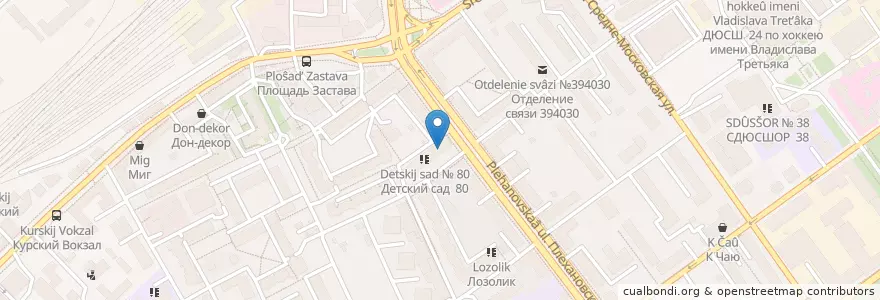 Mapa de ubicacion de Дент Тайм en Russia, Distretto Federale Centrale, Oblast' Di Voronež, Городской Округ Воронеж.