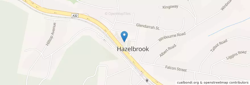 Mapa de ubicacion de Hazelbrook Post Office en Australia, New South Wales, Sydney, Blue Mountains City Council.