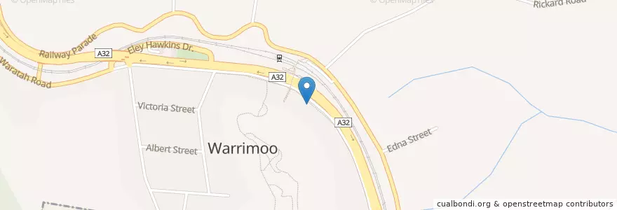 Mapa de ubicacion de Warrimoo Post Office en 오스트레일리아, New South Wales, 시드니, Blue Mountains City Council.