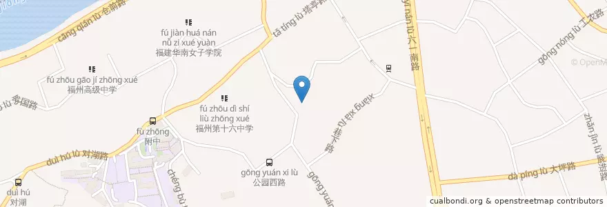 Mapa de ubicacion de 福州市仓山小学 en China, Fujian, Fuzhou, 仓山区.