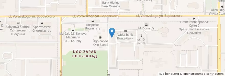 Mapa de ubicacion de Почтовое отделение №21 en Russland, Föderationskreis Wolga, Oblast Kirow, Городской Округ Киров.