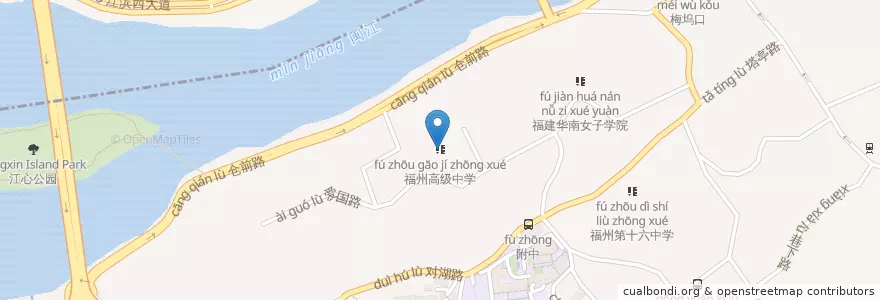 Mapa de ubicacion de 福州高级中学 en 中国, 福建省, 福州市, 台江区, 仓山区.