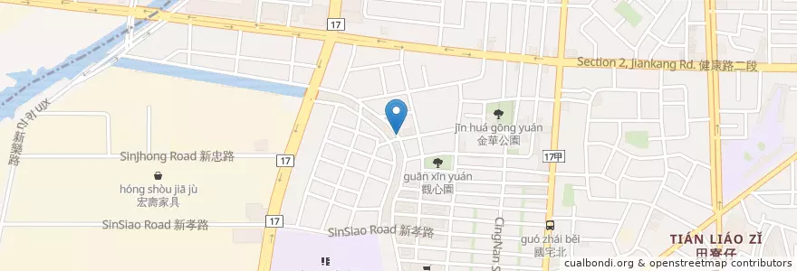 Mapa de ubicacion de 上好吃牛肉麵 en تايوان, تاينان, 南區.