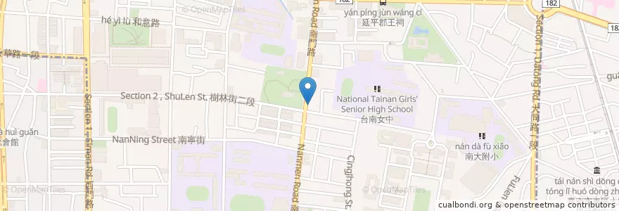 Mapa de ubicacion de 南門診所 en Taiwan, Tainan, Zhongxi District.