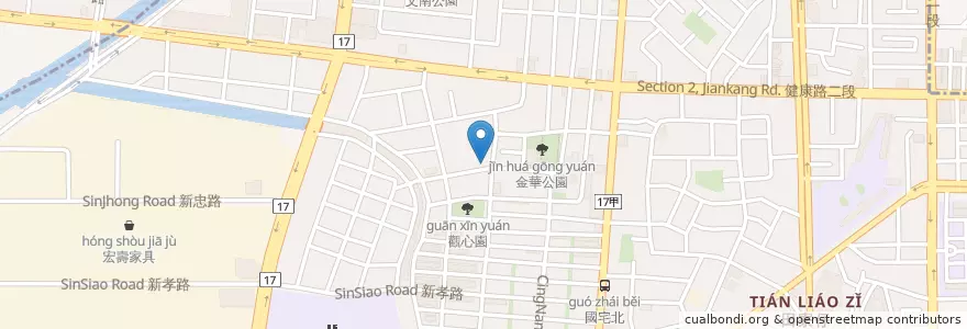 Mapa de ubicacion de 早安美芝城 en 台湾, 台南市, 南区.