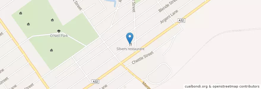 Mapa de ubicacion de Silvers restaurant en Australia, New South Wales, Unincorporated Area, Broken Hill City Council.