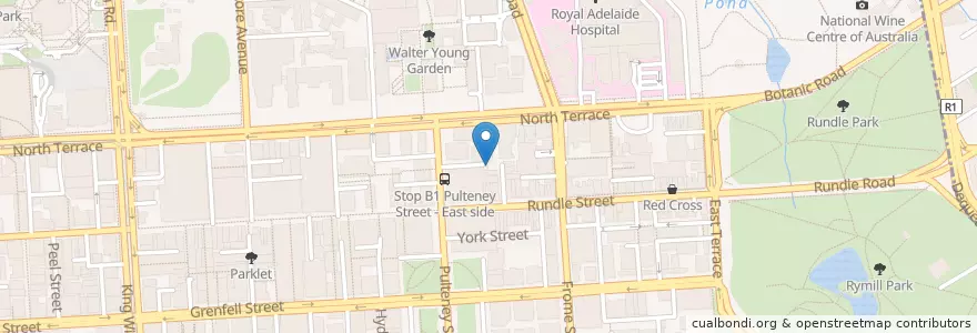 Mapa de ubicacion de Fancy Burgers en أستراليا, جنوب أستراليا, Adelaide, Adelaide City Council.