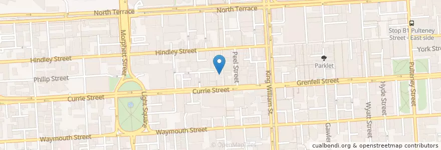 Mapa de ubicacion de Rigoni’s Bistro en Australia, South Australia, Adelaide, Adelaide City Council.