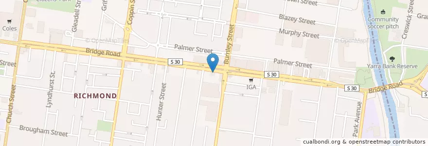 Mapa de ubicacion de Touchwood en Avustralya, Victoria, City Of Yarra.