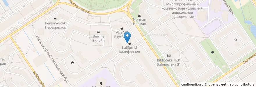 Mapa de ubicacion de АптекаЮГ en Rusia, Центральный Федеральный Округ, Москва, Юго-Восточный Административный Округ, Район Марьино.