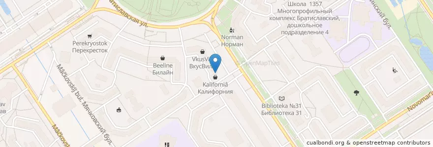 Mapa de ubicacion de Shaikh Shisha Bar en Rusia, Distrito Federal Central, Москва, Юго-Восточный Административный Округ, Район Марьино.