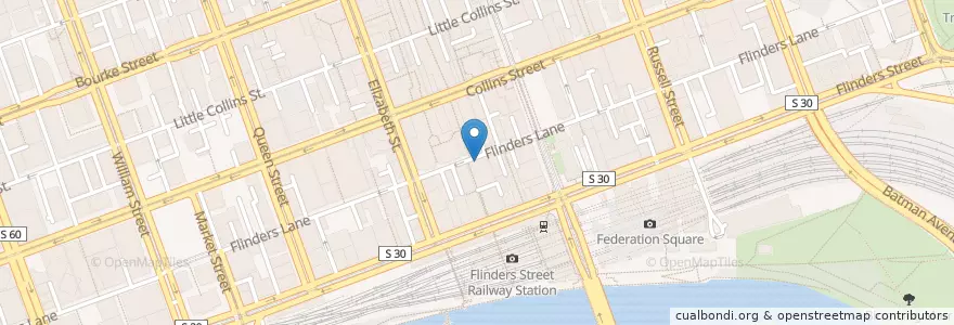 Mapa de ubicacion de The Journal Cafe en Australië, Victoria, City Of Melbourne.