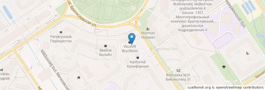 Mapa de ubicacion de Сбербанк en Rusia, Distrito Federal Central, Москва, Юго-Восточный Административный Округ, Район Марьино.