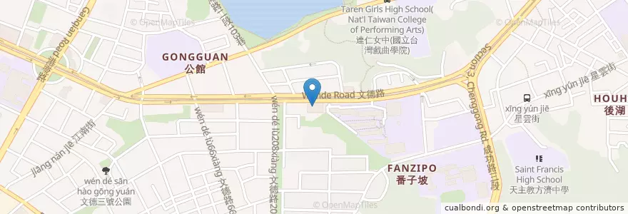Mapa de ubicacion de 文湖捷運文德站二樓 en Taiwan, 新北市, Taipé, 內湖區.
