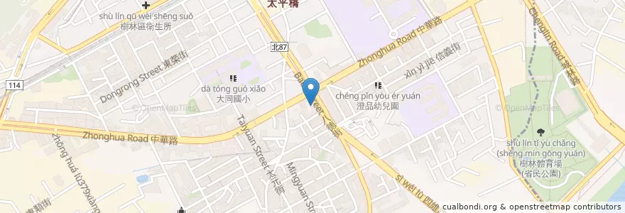 Mapa de ubicacion de 全運租車 en تايوان, تايبيه الجديدة, 樹林區.