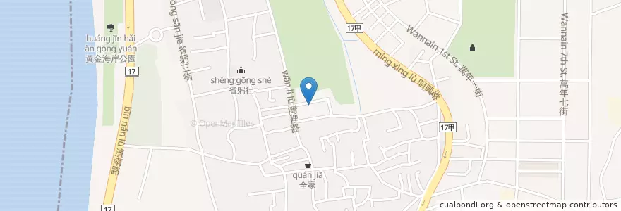 Mapa de ubicacion de 灣裡市場牛肉湯 en Тайвань, Тайнань, 南區.