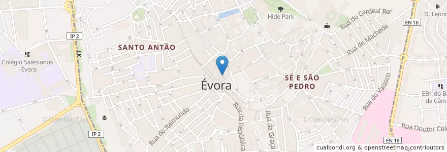 Mapa de ubicacion de Mr Pickwick en ポルトガル, Alentejo, Alentejo Central, Évora, Évora, Bacelo E Senhora Da Saúde, Évora.