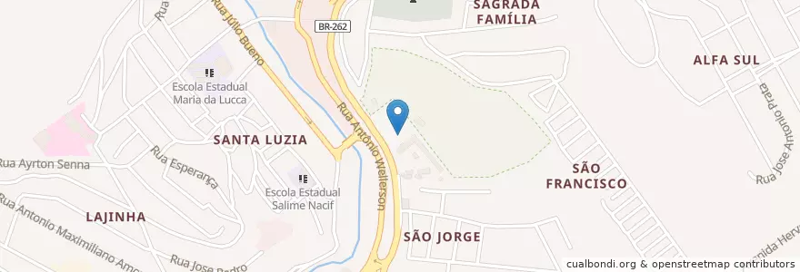 Mapa de ubicacion de 11º BPM - Sentinela do Caparaó en Brasilien, Südosten, Minas Gerais, Região Geográfica Intermediária De Juiz De Fora, Microrregião Manhuaçu, Manhuaçu.