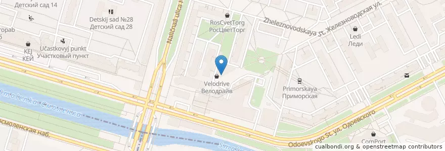 Mapa de ubicacion de inter'PAN en Russie, District Fédéral Du Nord-Ouest, Oblast De Léningrad, Saint-Pétersbourg, Василеостровский Район, Округ Остров Декабристов.
