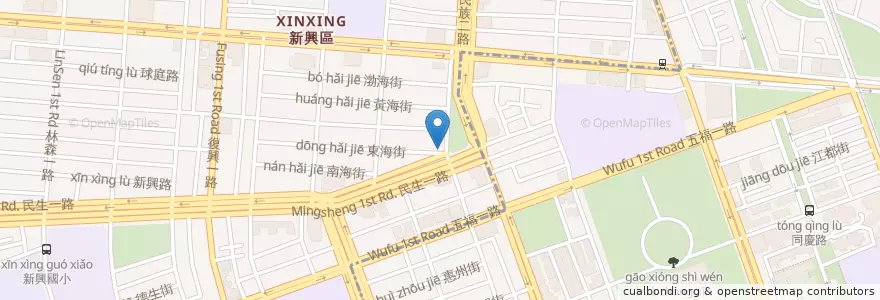 Mapa de ubicacion de 枝仔冰城 en Тайвань, Гаосюн, 新興區, 苓雅區.