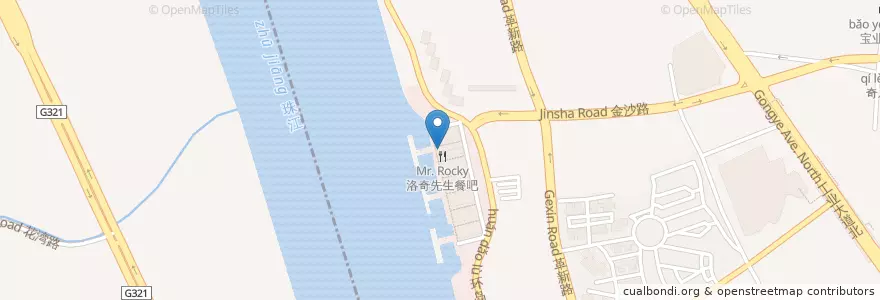 Mapa de ubicacion de 洛奇先生餐吧 en China, Cantão, Cantão, 海珠区, 龙凤街道.