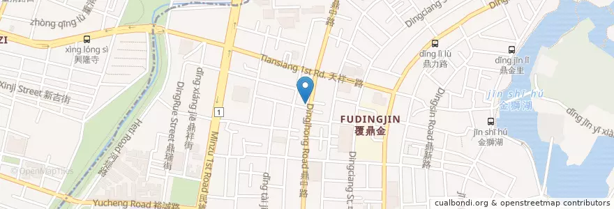 Mapa de ubicacion de 丹丹漢堡 en تايوان, كاوهسيونغ, 三民區.
