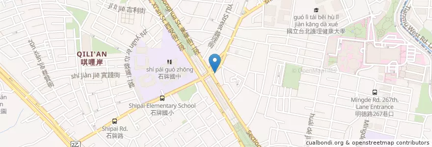 Mapa de ubicacion de 丹提咖啡 en تایوان, 新北市, تایپه, 北投區.