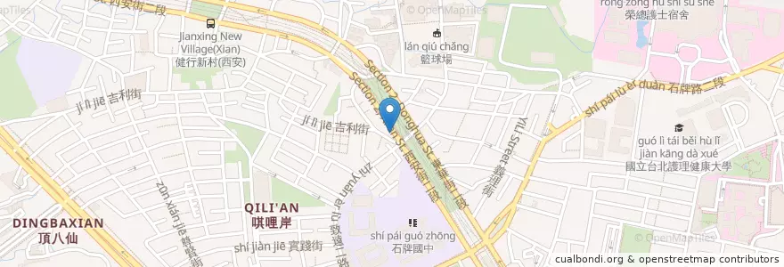 Mapa de ubicacion de 大陳市鍋燒麵 en Taiwan, 新北市, Taipei, 北投區.