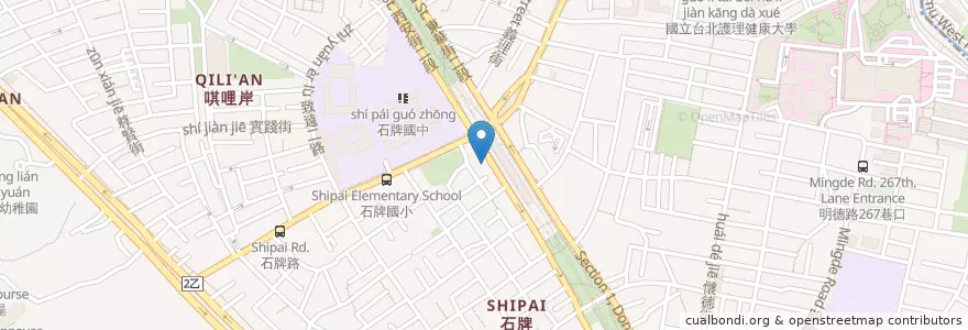 Mapa de ubicacion de 牛董牛肉麵 en تایوان, 新北市, تایپه, 北投區.