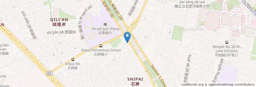 Mapa de ubicacion de 百科家畜醫院 en Taiwan, Nuova Taipei, Taipei, Distretto Di Beitou.