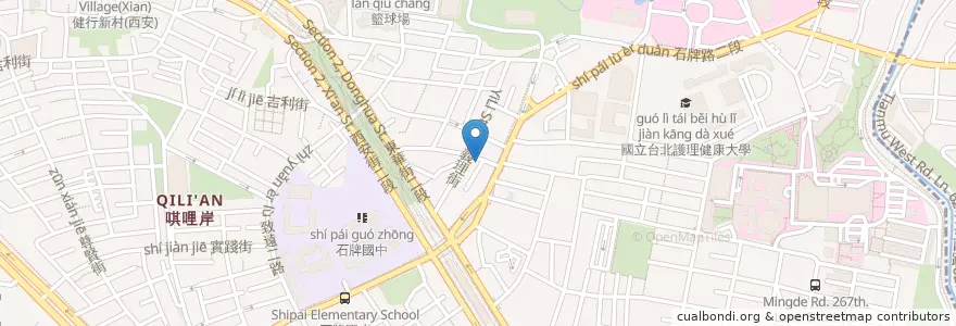 Mapa de ubicacion de 老眷村北方點心 en تایوان, 新北市, تایپه, 北投區.