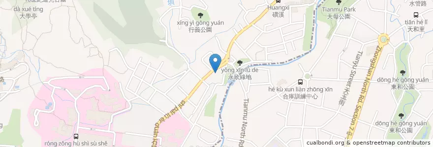 Mapa de ubicacion de 華民幼兒園 en 臺灣, 新北市, 臺北市, 北投區.