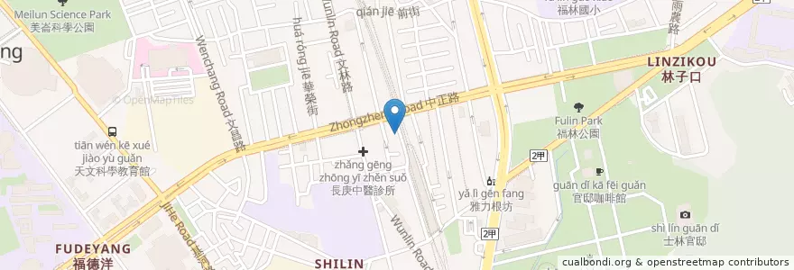 Mapa de ubicacion de 創意麵 en Tayvan, 新北市, Taipei, 士林區.