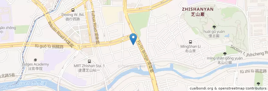 Mapa de ubicacion de 合作金庫商業銀行 en 타이완, 신베이 시, 타이베이시, 스린 구.