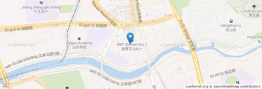 Mapa de ubicacion de 文林基督教會 en تایوان, 新北市, تایپه, 士林區.