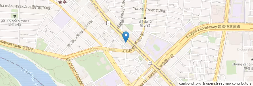 Mapa de ubicacion de 朝日壽司 en Tayvan, 新北市, Taipei, 中正區.